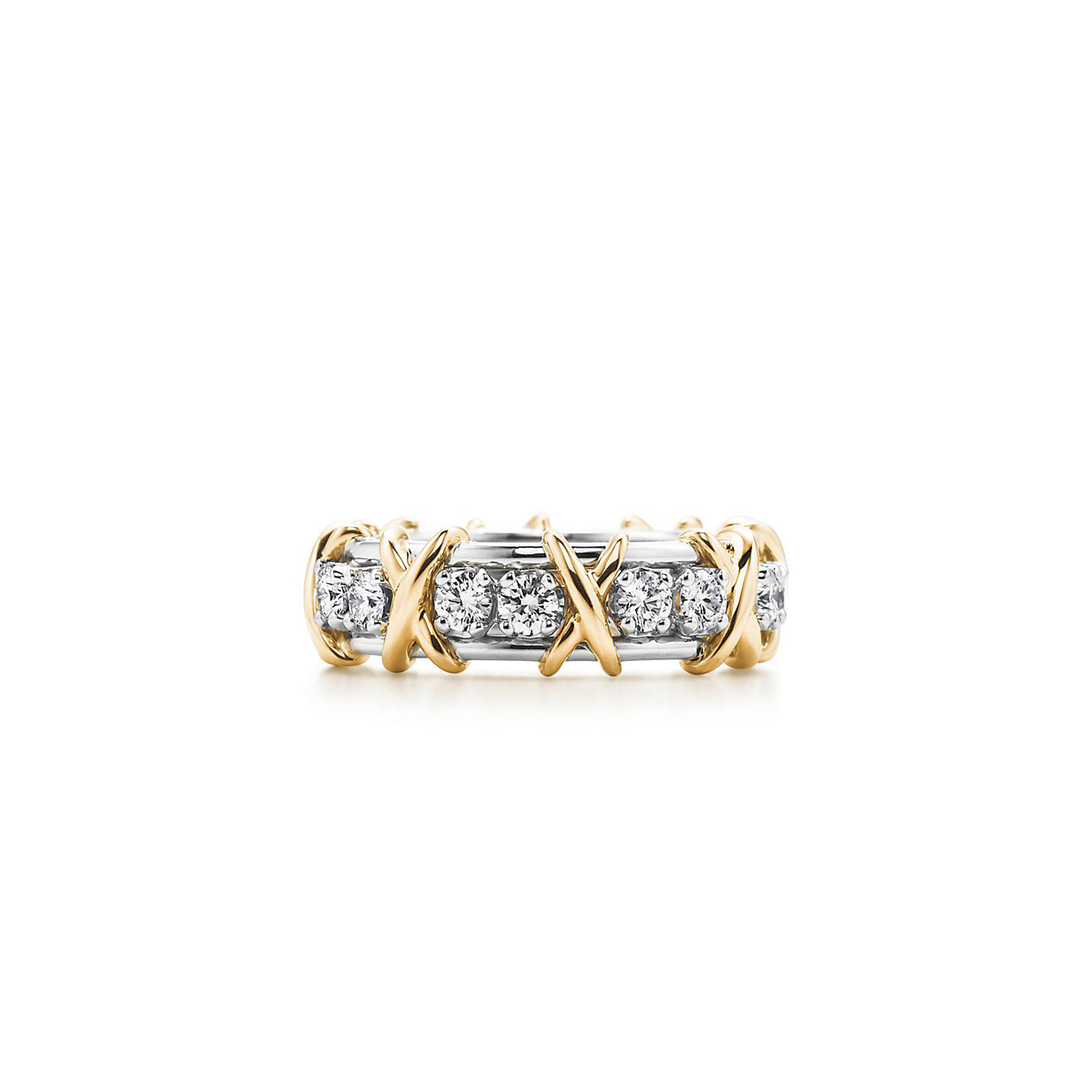 TIFFANY RING IN YELLOW GOLD AND PLATINUM WITH DIAMONDS GRP00053